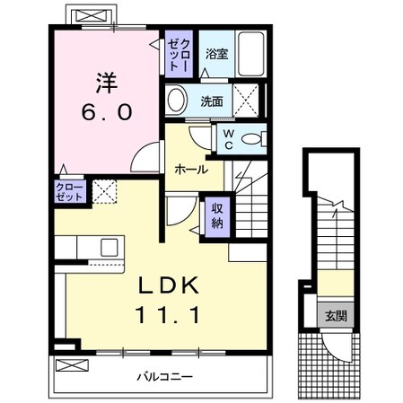 ブルーローズＡの物件間取画像